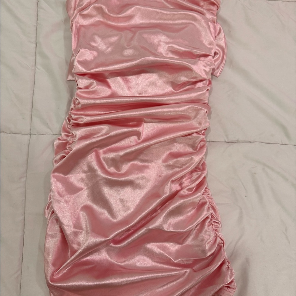 Elegant Pink Satin Dress